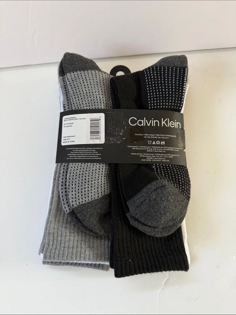 New Calvin Klein Men’s 5 Pairs Cushion Crew Socks